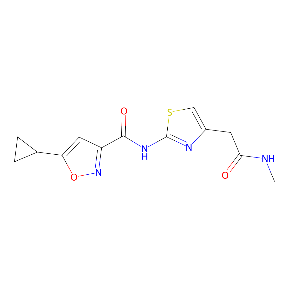 5-cyclopropyl-N-(4-(2-(methylamino)-2-oxoethyl)thiazol-2-yl)isoxazole-3-carboxamide molecular structure, CAS 1219906-66-7