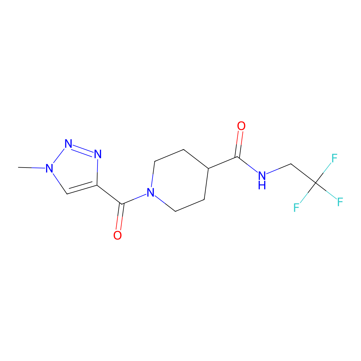 1-(1-methyl-1H-1,2,3-triazole-4-carbonyl)-N-(2,2,2-trifluoroethyl)piperidine-4-carboxamide molecular structure, CAS 1219906-90-7