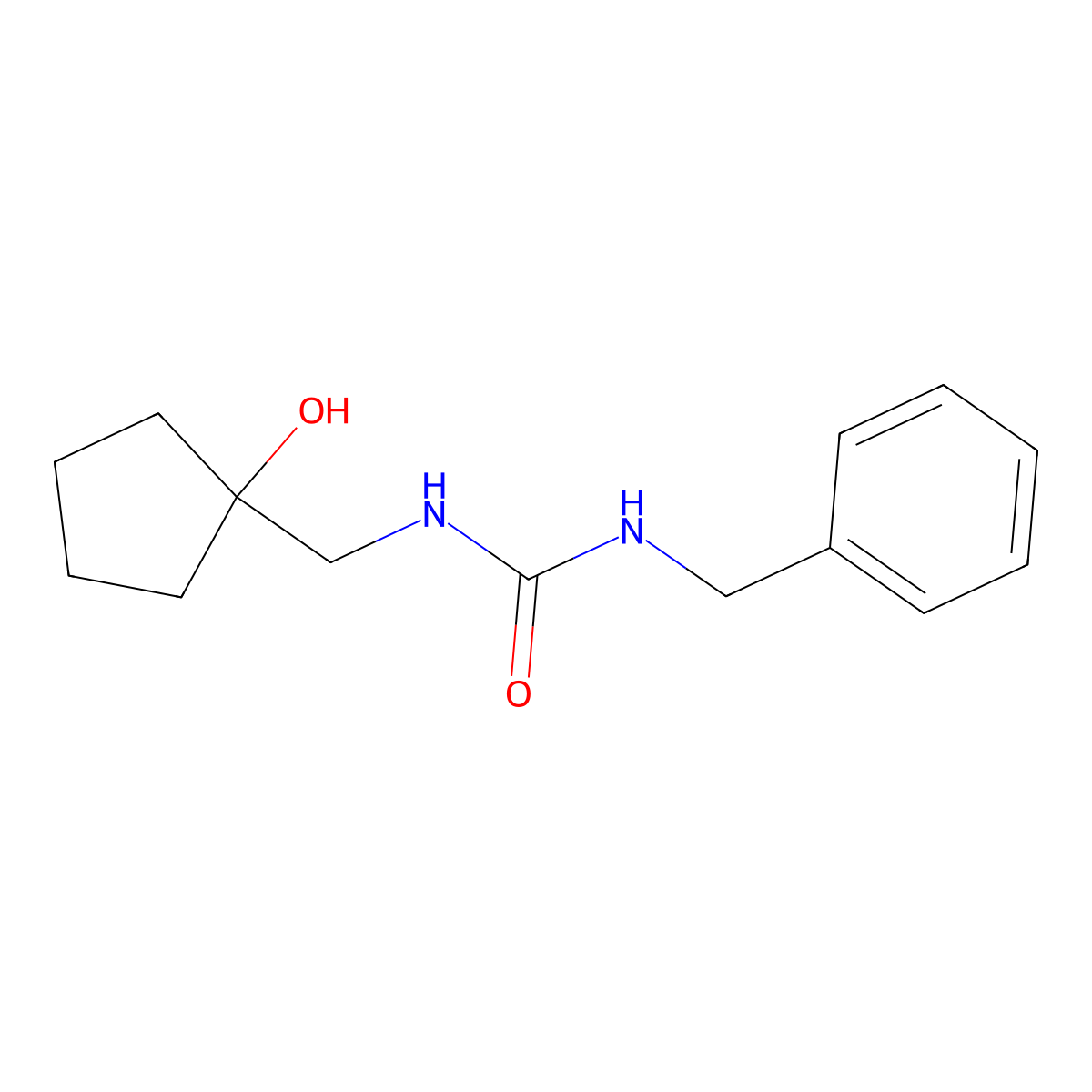1-Benzyl-3-[(1-hydroxycyclopentyl)methyl]urea molecular structure, CAS 1219906-94-1