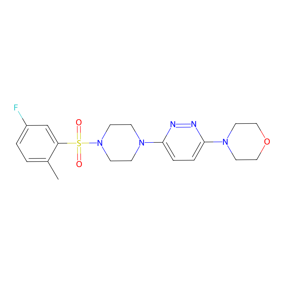 4-(6-(4-((5-Fluoro-2-methylphenyl)sulfonyl)piperazin-1-yl)pyridazin-3-yl)morpholine molecular structure, CAS 1219906-96-3