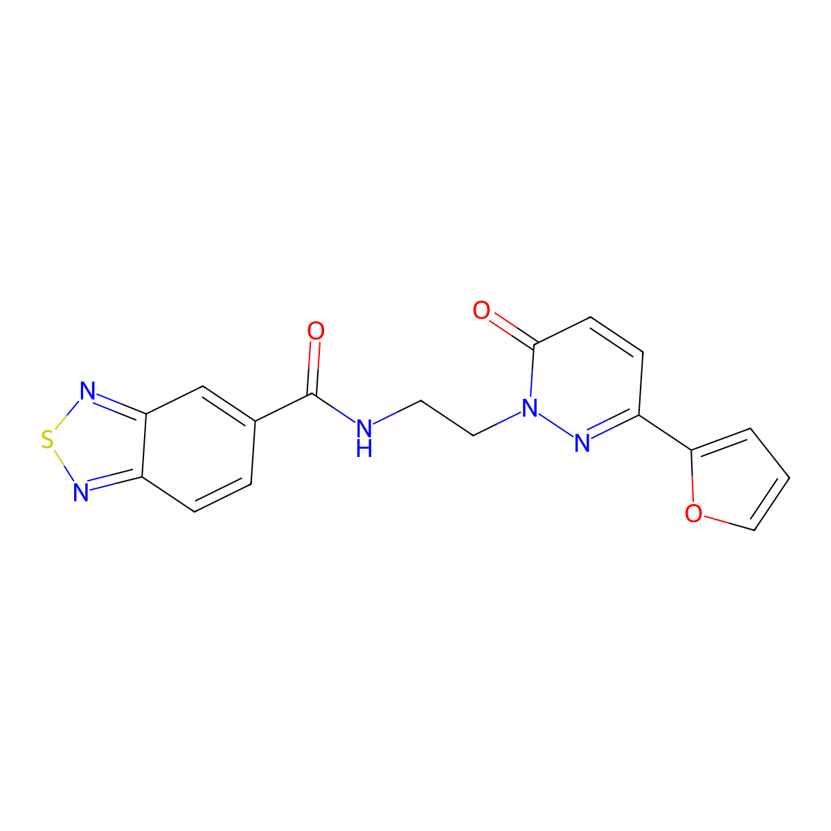 N-(2-(3-(furan-2-yl)-6-oxopyridazin-1(6H)-yl)ethyl)benzo[c][1,2,5]thiadiazole-5-carboxamide molecular structure, CAS 1219907-00-2