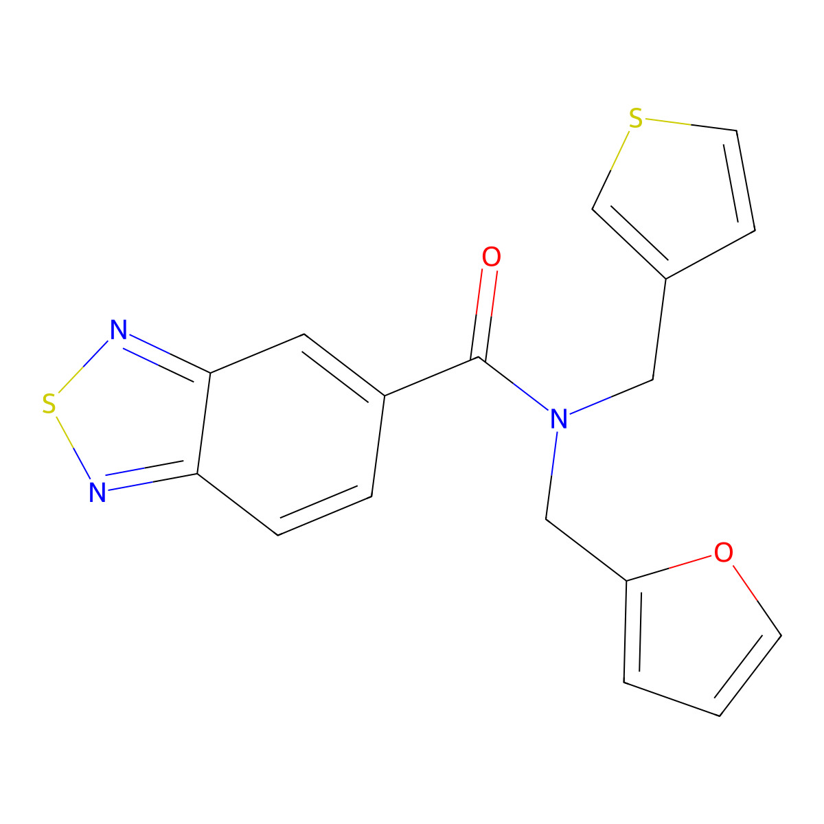 N-(furan-2-ylmethyl)-N-(thiophen-3-ylmethyl)benzo[c][1,2,5]thiadiazole-5-carboxamide molecular structure, CAS 1219907-08-0