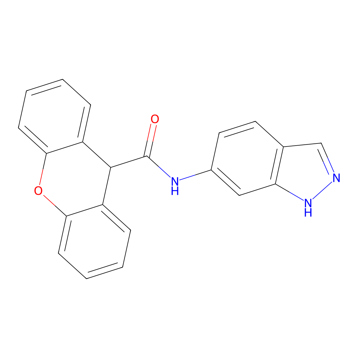 N-(1H-indazol-6-yl)-9H-xanthene-9-carboxamide molecular structure, CAS 1219907-23-9