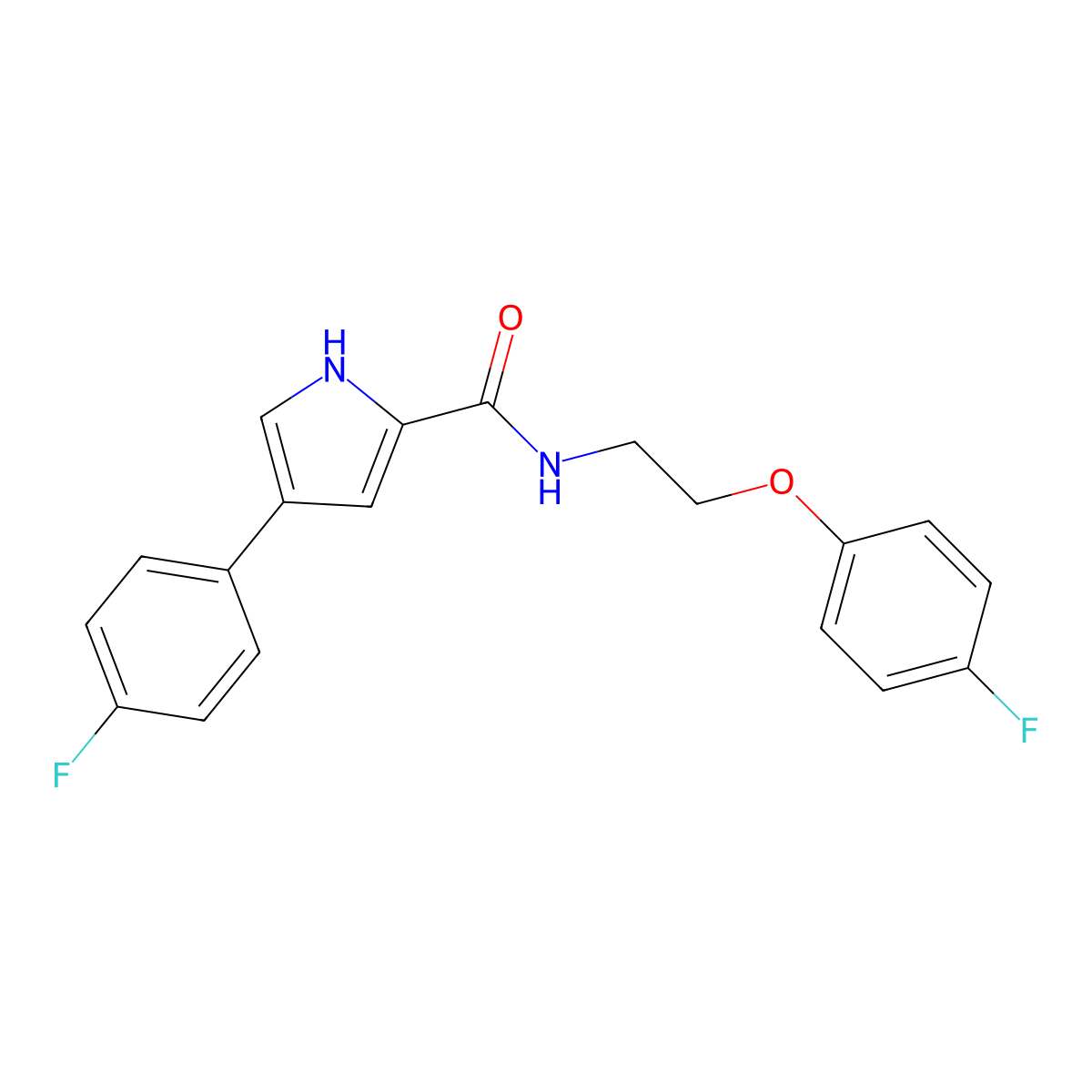 N-[2-(4-fluorophenoxy)ethyl]-4-(4-fluorophenyl)-1H-pyrrole-2-carboxamide molecular structure, CAS 1219911-49-5