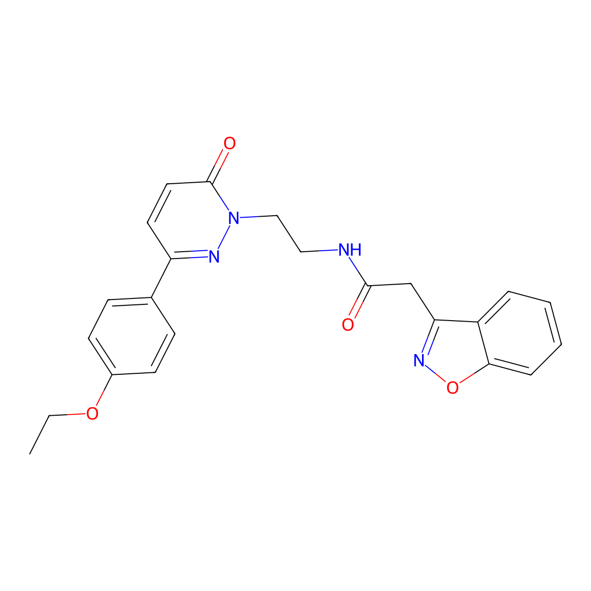 2-(benzo[d]isoxazol-3-yl)-N-(2-(3-(4-ethoxyphenyl)-6-oxopyridazin-1(6H)-yl)ethyl)acetamide molecular structure, CAS 1219911-50-8
