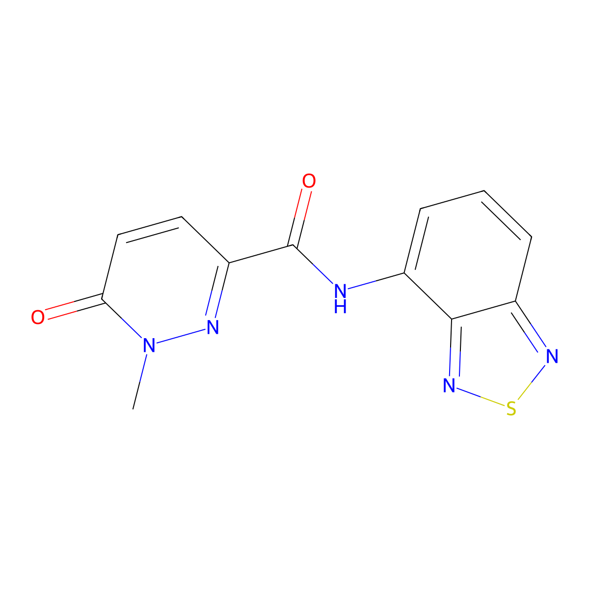 N-(benzo[c][1,2,5]thiadiazol-4-yl)-1-methyl-6-oxo-1,6-dihydropyridazine-3-carboxamide molecular structure, CAS 1219911-51-9