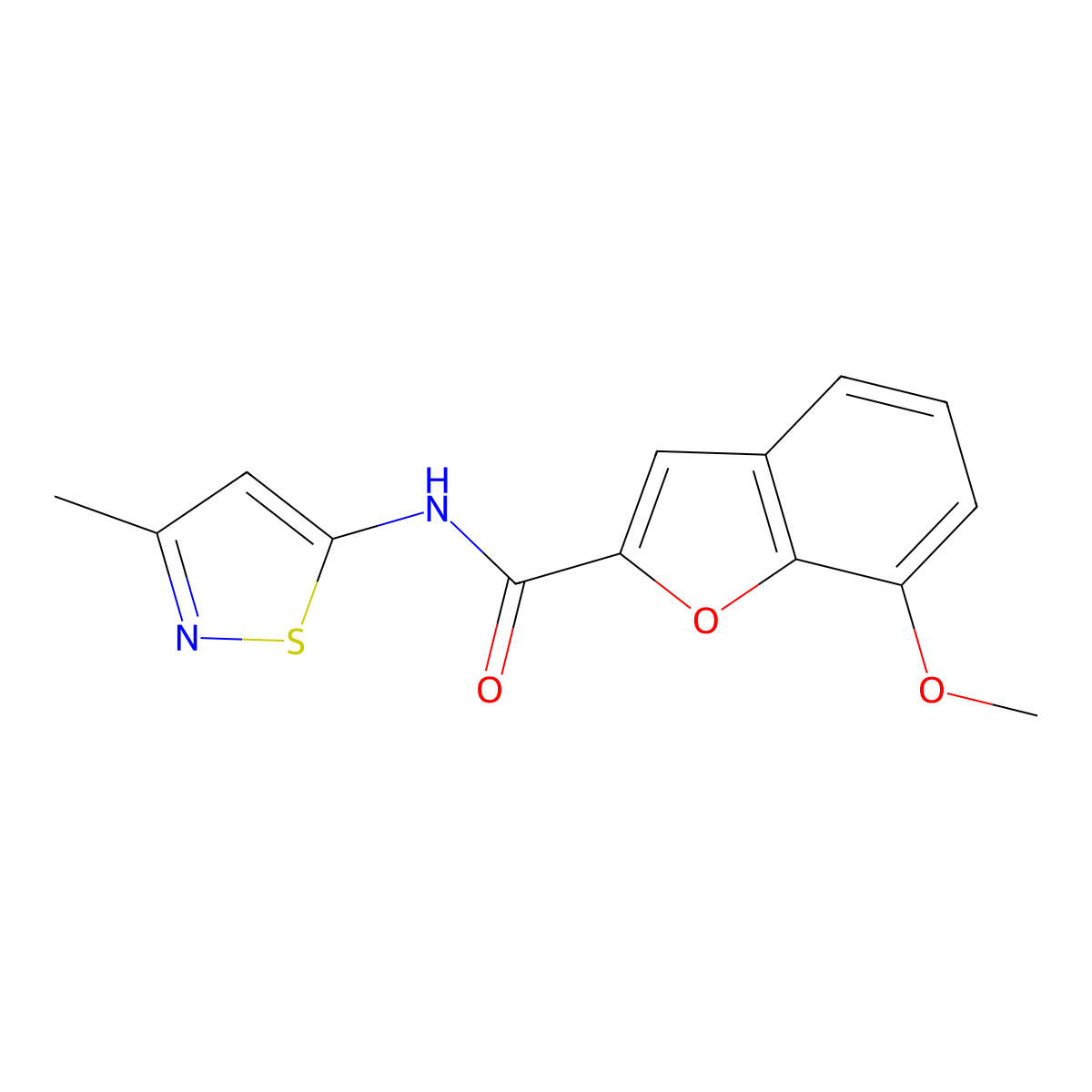 7-methoxy-N-(3-methylisothiazol-5-yl)benzofuran-2-carboxamide molecular structure, CAS 1219911-58-6