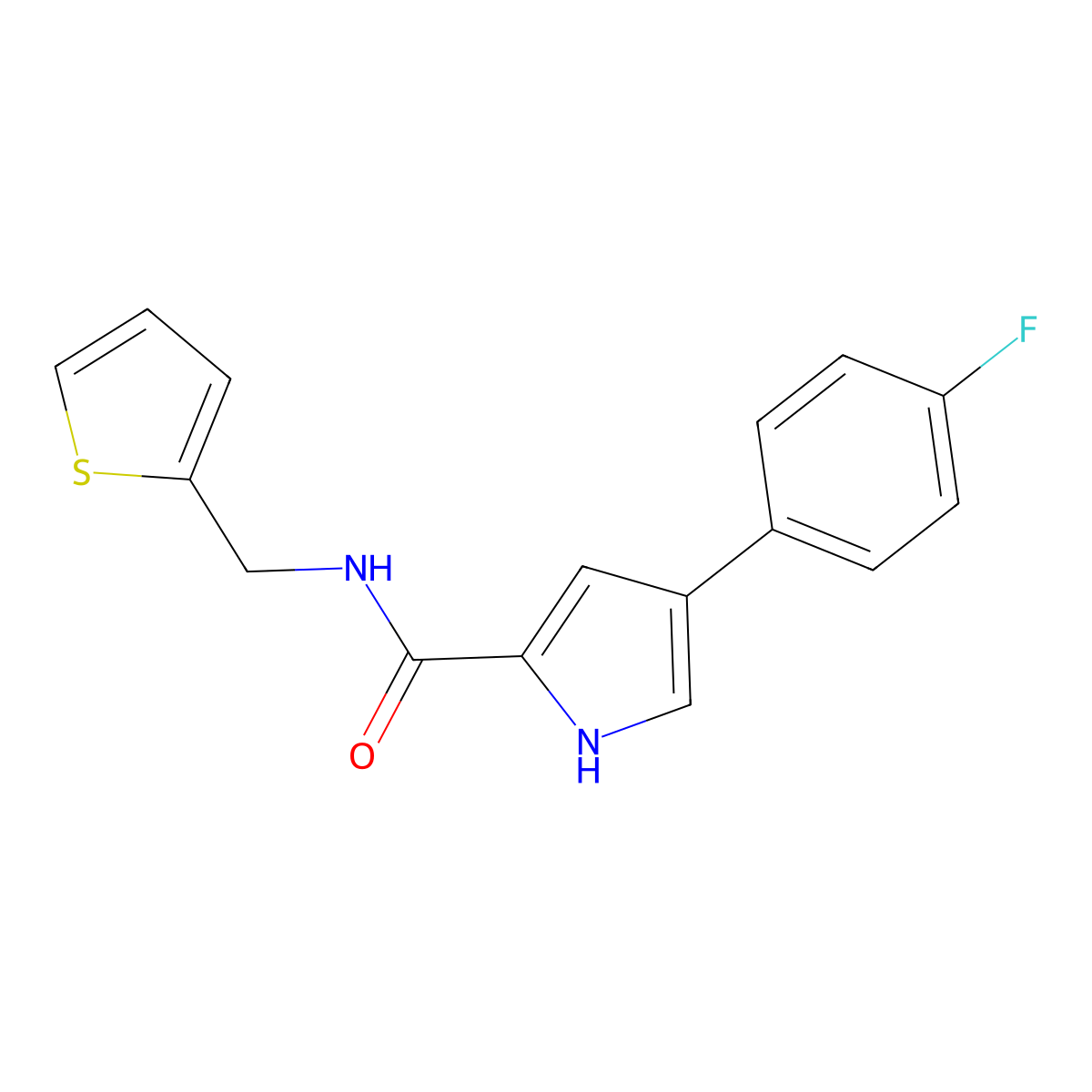 4-(4-fluorophenyl)-N-(thiophen-2-ylmethyl)-1H-pyrrole-2-carboxamide molecular structure, CAS 1219911-64-4