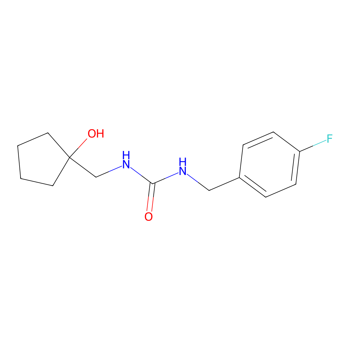 1-(4-Fluorobenzyl)-3-((1-hydroxycyclopentyl)methyl)urea molecular structure, CAS 1219911-67-7