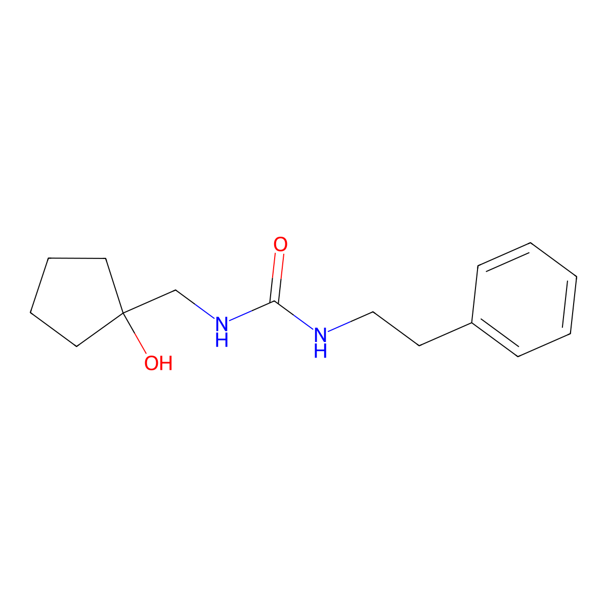 1-((1-Hydroxycyclopentyl)methyl)-3-phenethylurea molecular structure, CAS 1219911-75-7
