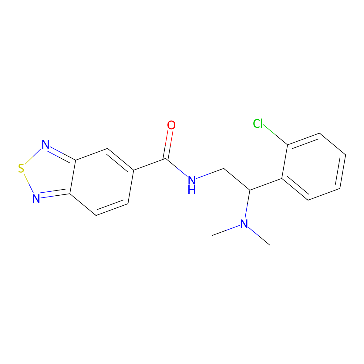 N-[2-(2-chlorophenyl)-2-(dimethylamino)ethyl]-2,1,3-benzothiadiazole-5-carboxamide molecular structure, CAS 1219911-77-9