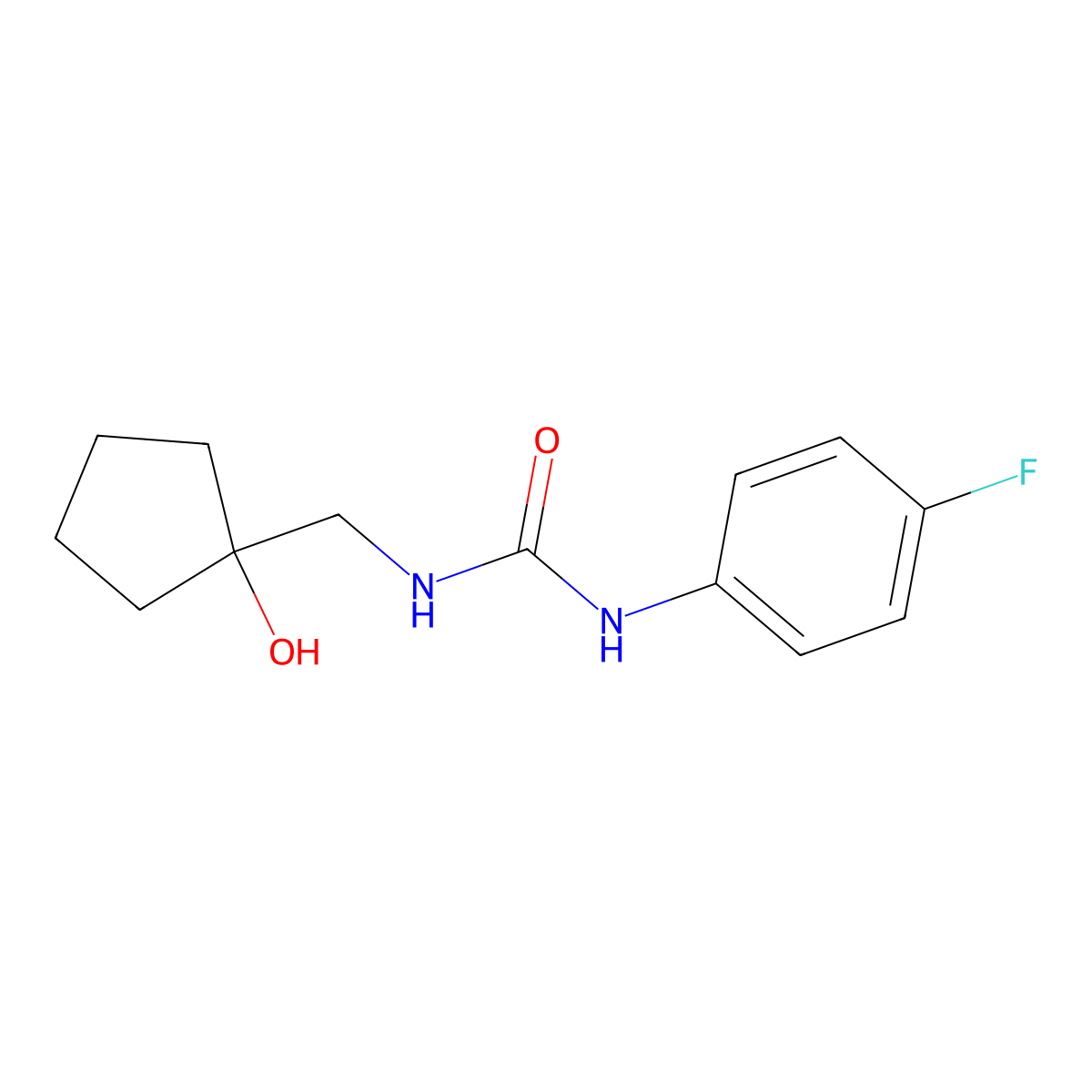1-(4-Fluorophenyl)-3-[(1-hydroxycyclopentyl)methyl]urea molecular structure, CAS 1219911-80-4