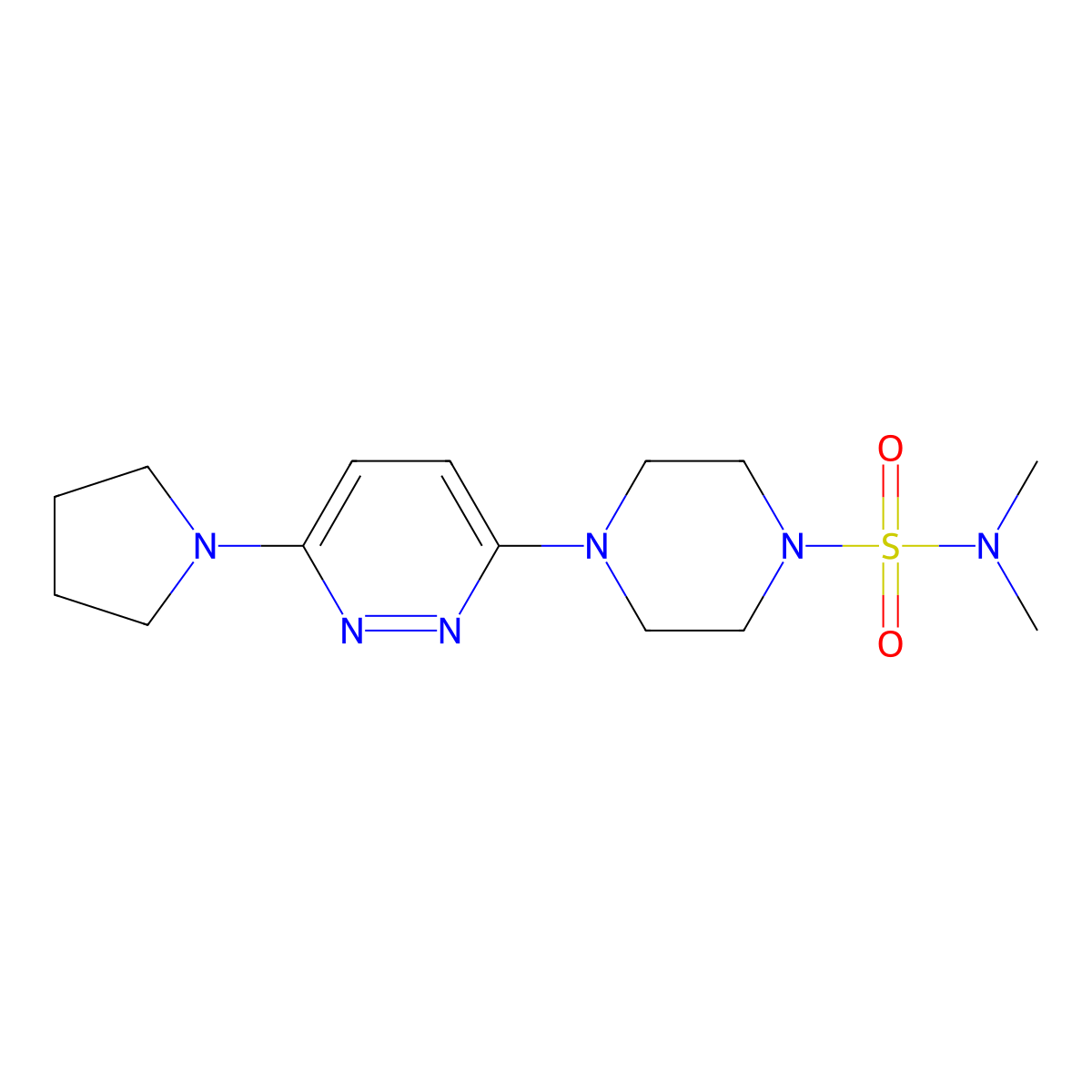 N,N-dimethyl-4-[6-(pyrrolidin-1-yl)pyridazin-3-yl]piperazine-1-sulfonamide molecular structure, CAS 1219911-86-0