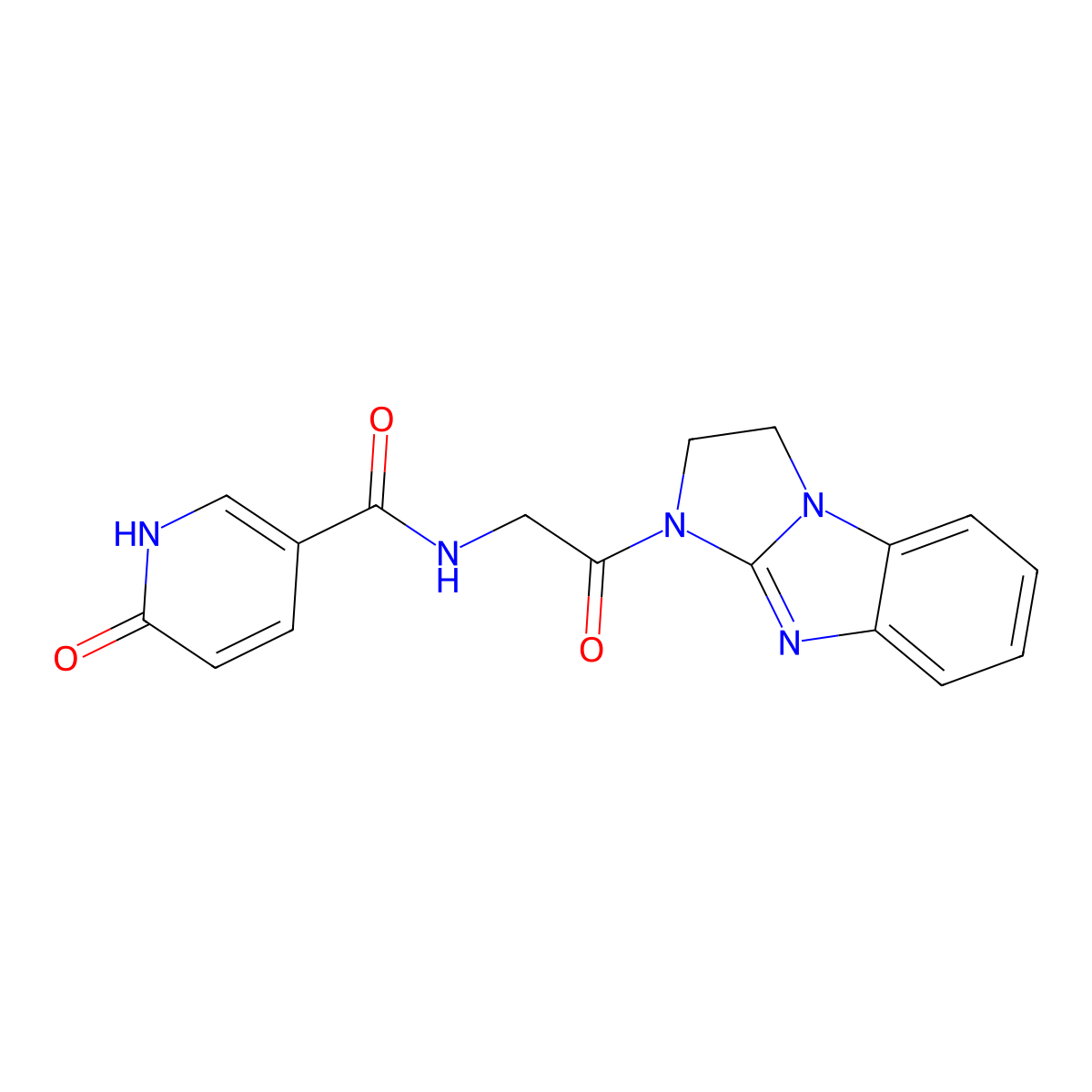 N-(2-(2,3-dihydro-1H-benzo[d]imidazo[1,2-a]imidazol-1-yl)-2-oxoethyl)-6-oxo-1,6-dihydropyridine-3-carboxamide molecular structure, CAS 1219911-88-2
