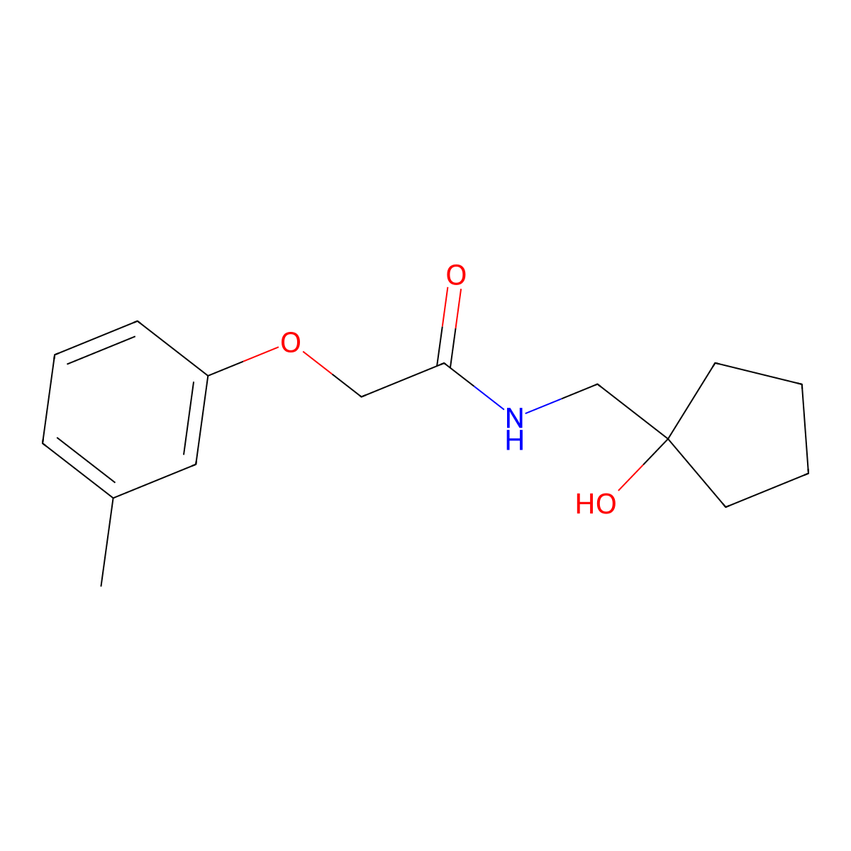 N-((1-hydroxycyclopentyl)methyl)-2-(m-tolyloxy)acetamide molecular structure, CAS 1219912-10-3