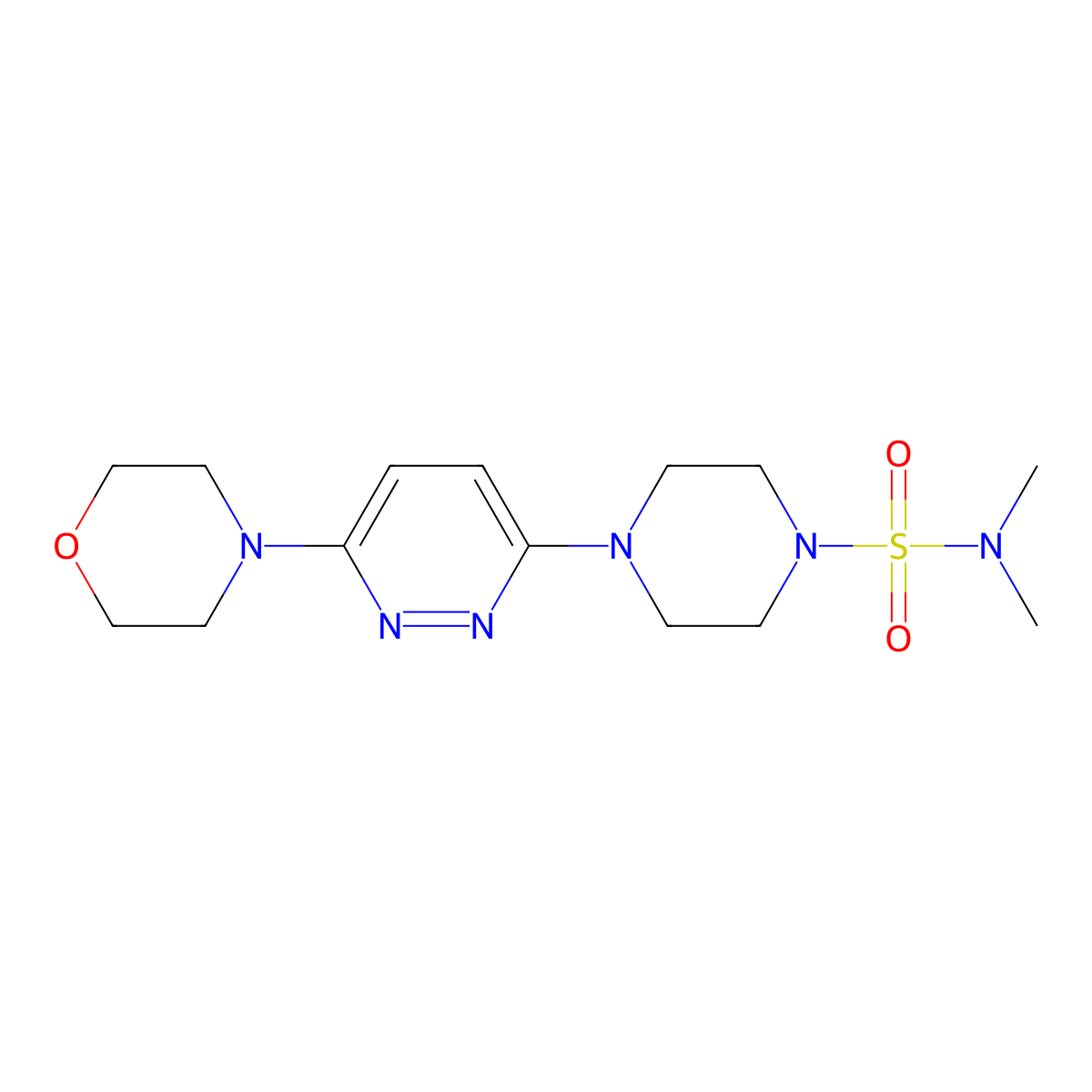 N,N-dimethyl-4-(6-morpholinopyridazin-3-yl)piperazine-1-sulfonamide molecular structure, CAS 1219912-12-5