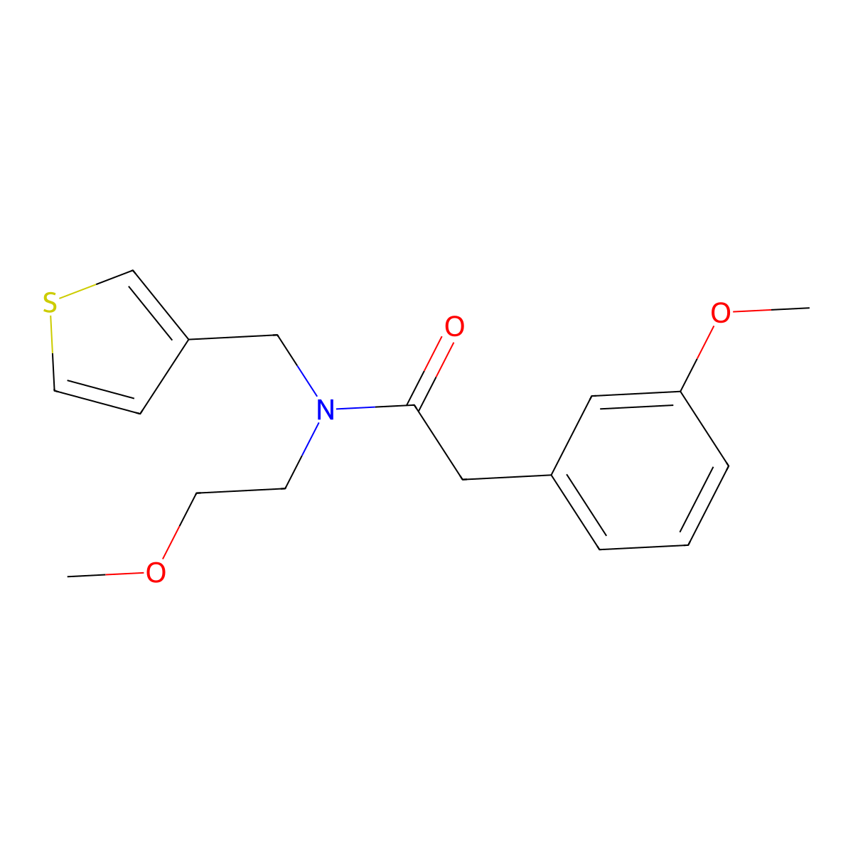 N-(2-methoxyethyl)-2-(3-methoxyphenyl)-N-(thiophen-3-ylmethyl)acetamide molecular structure, CAS 1219912-24-9