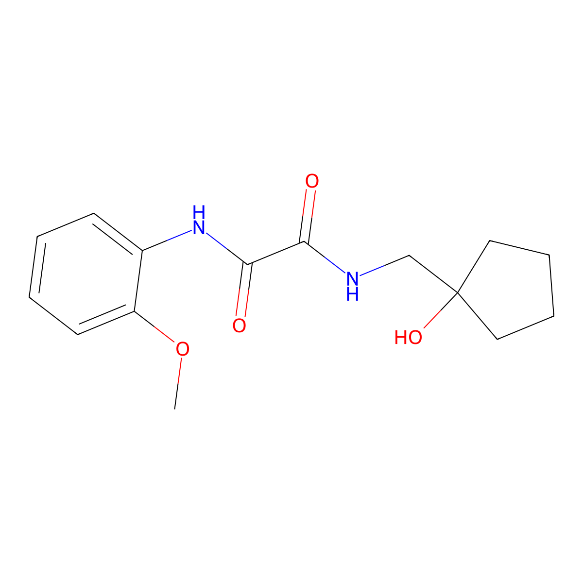 N1-((1-hydroxycyclopentyl)methyl)-N2-(2-methoxyphenyl)oxalamide molecular structure, CAS 1219912-29-4