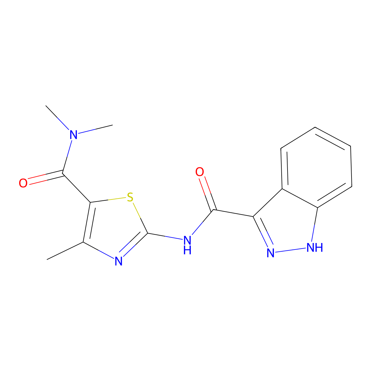 2-(1H-indazole-3-carboxamido)-N,N,4-trimethylthiazole-5-carboxamide molecular structure, CAS 1219912-35-2