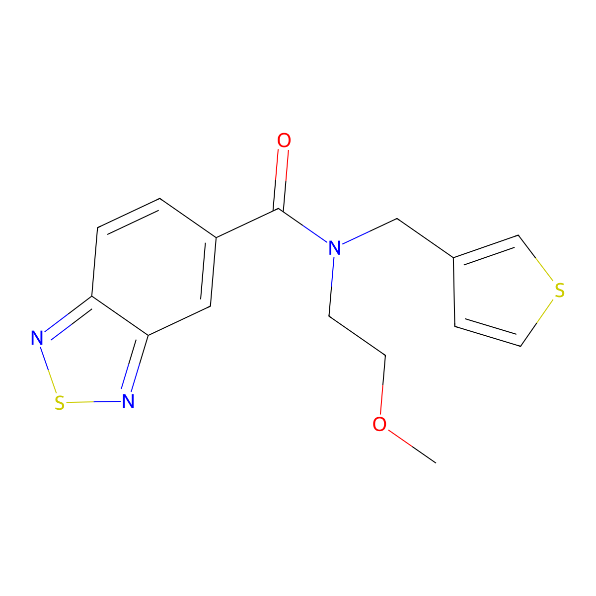 N-(2-methoxyethyl)-N-(thiophen-3-ylmethyl)benzo[c][1,2,5]thiadiazole-5-carboxamide molecular structure, CAS 1219912-36-3