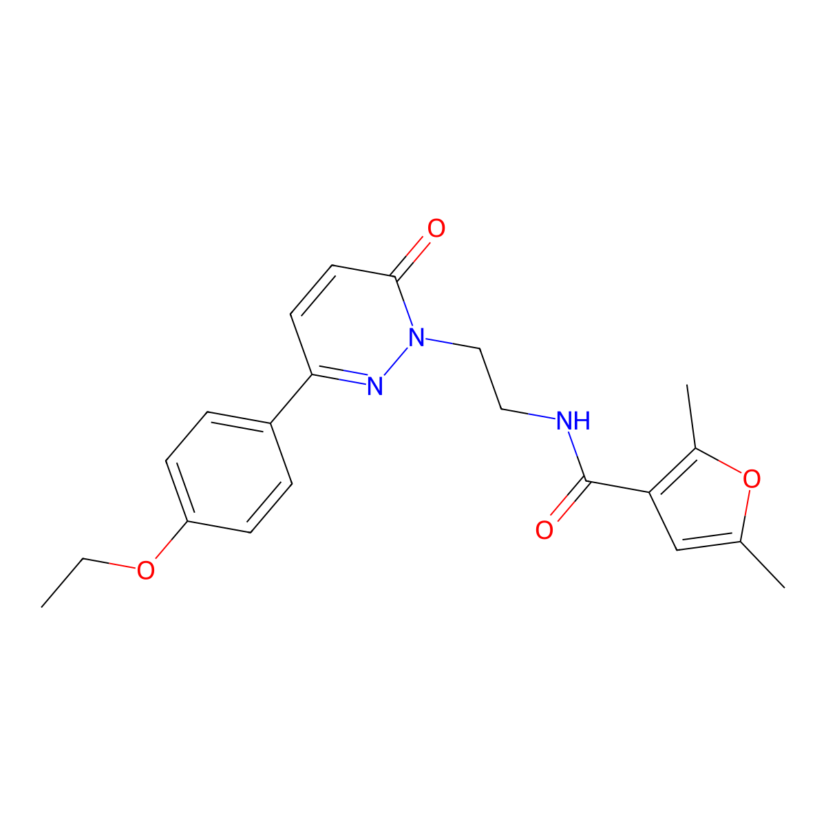 N-(2-(3-(4-ethoxyphenyl)-6-oxopyridazin-1(6H)-yl)ethyl)-2,5-dimethylfuran-3-carboxamide molecular structure, CAS 1219912-38-5