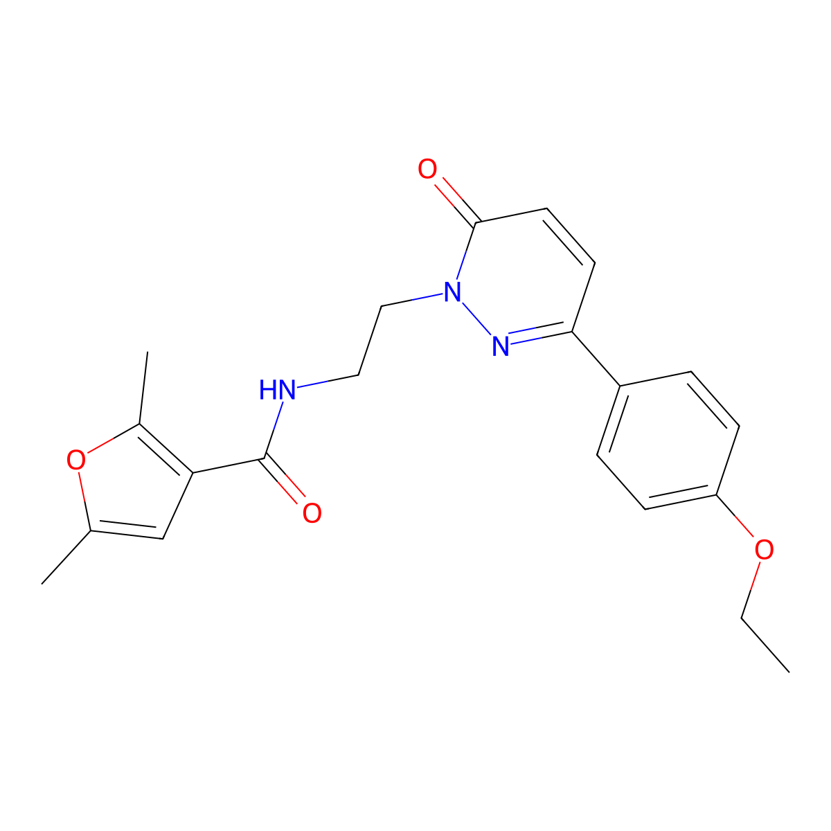N-(2-(3-(4-ethoxyphenyl)-6-oxopyridazin-1(6H)-yl)ethyl)-2,5-dimethylfuran-3-carboxamide molecular structure, CAS 1219912-38-5