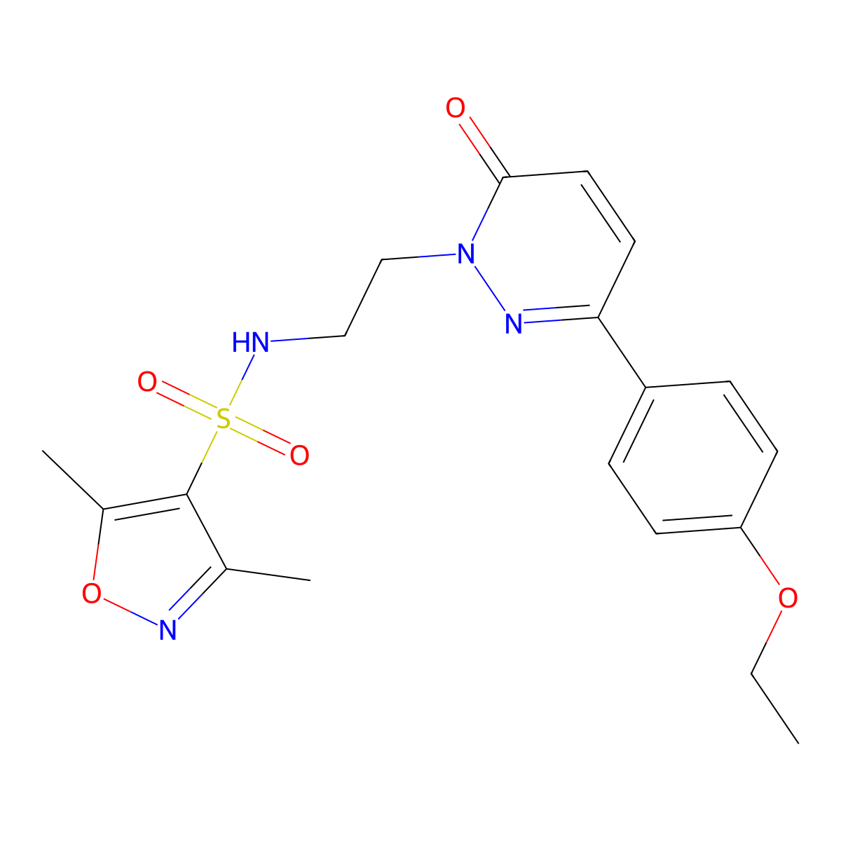 N-(2-(3-(4-ethoxyphenyl)-6-oxopyridazin-1(6H)-yl)ethyl)-3,5-dimethylisoxazole-4-sulfonamide molecular structure, CAS 1219912-52-3