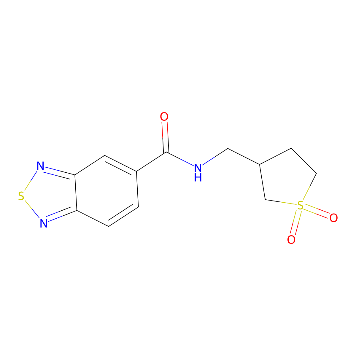 N-((1,1-dioxidotetrahydrothiophen-3-yl)methyl)benzo[c][1,2,5]thiadiazole-5-carboxamide molecular structure, CAS 1219912-62-5
