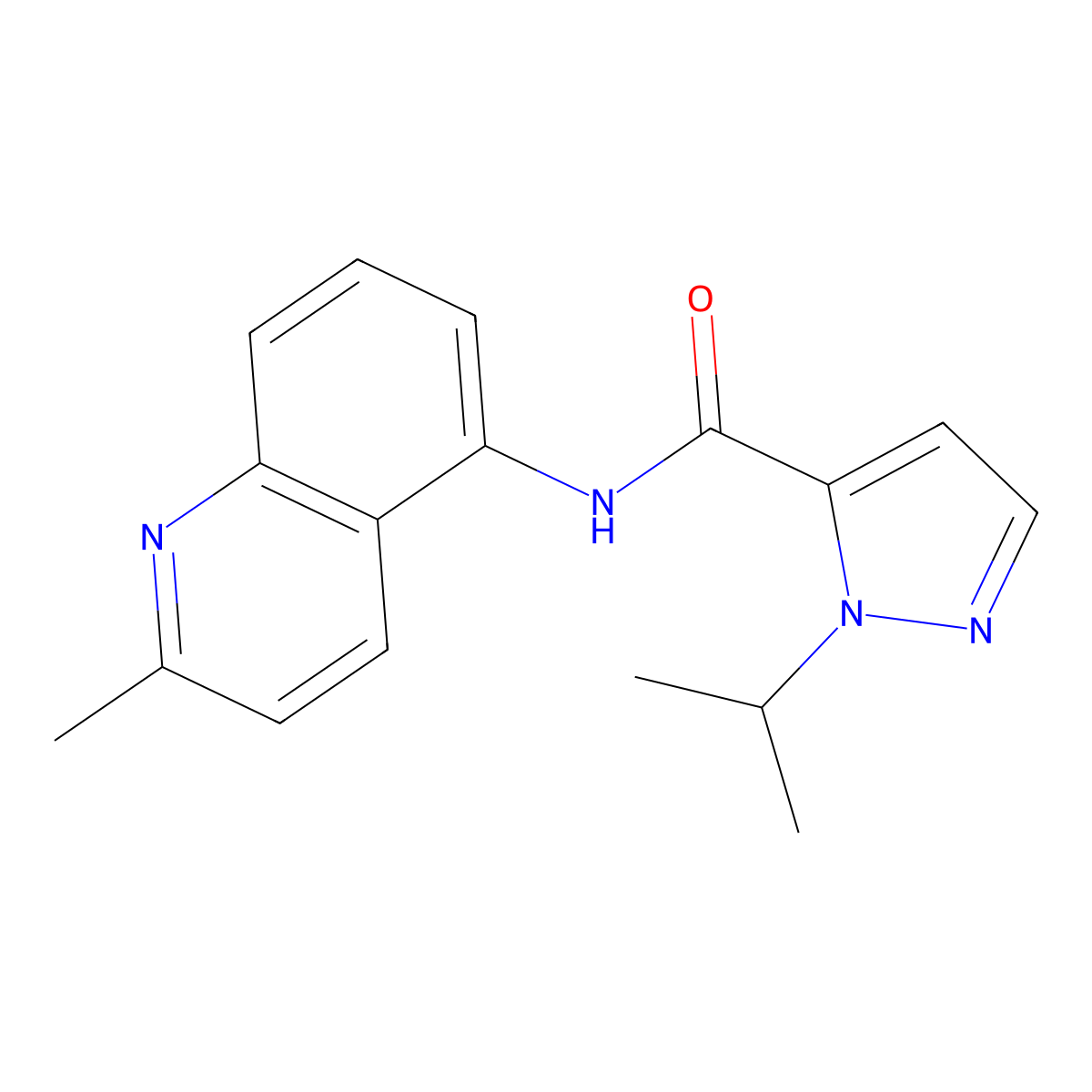 1-isopropyl-N-(2-methylquinolin-5-yl)-1H-pyrazole-5-carboxamide molecular structure, CAS 1219912-63-6