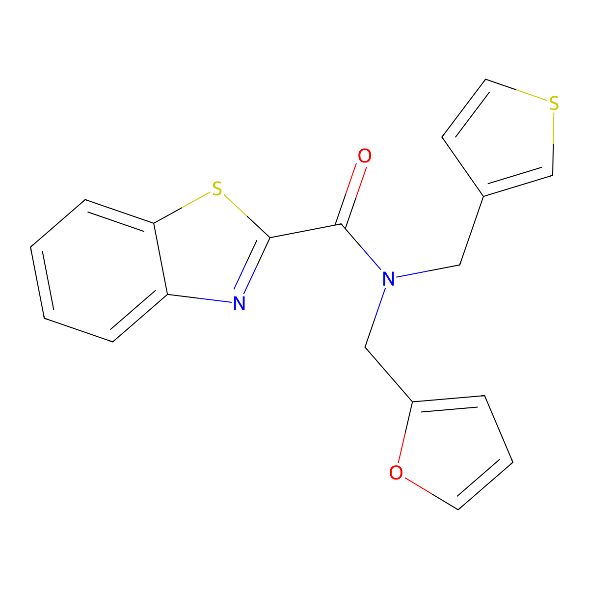 N-(furan-2-ylmethyl)-N-(thiophen-3-ylmethyl)benzo[d]thiazole-2-carboxamide molecular structure, CAS 1219912-78-3