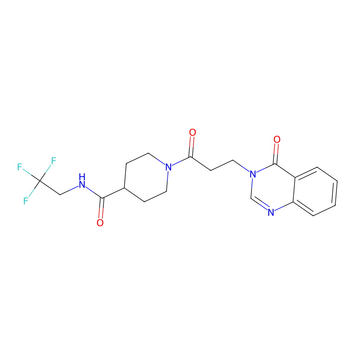 1-(3-(4-oxoquinazolin-3(4H)-yl)propanoyl)-N-(2,2,2-trifluoroethyl)piperidine-4-carboxamide molecular structure, CAS 1219912-92-1