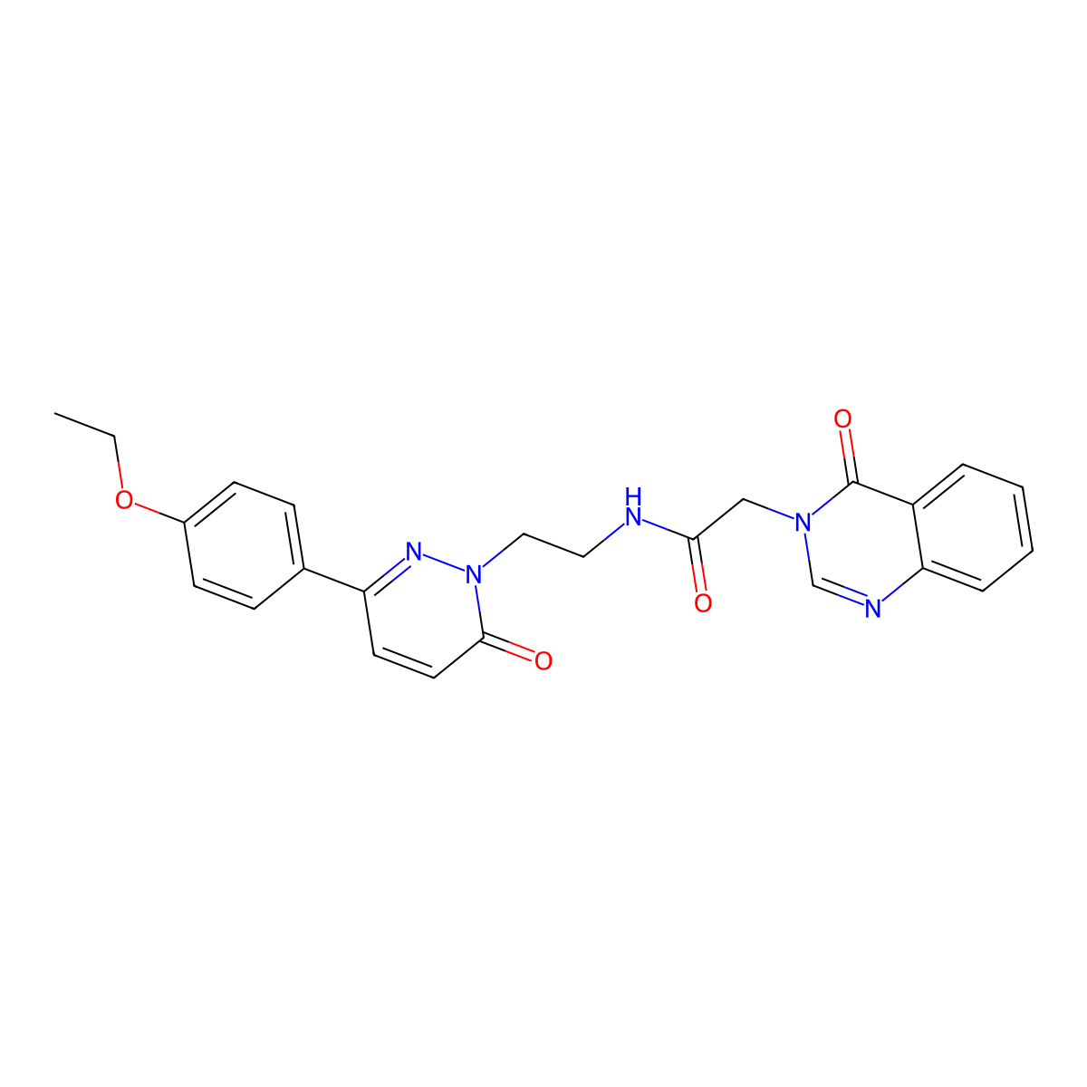 N-(2-(3-(4-ethoxyphenyl)-6-oxopyridazin-1(6H)-yl)ethyl)-2-(4-oxoquinazolin-3(4H)-yl)acetamide molecular structure, CAS 1219913-08-2