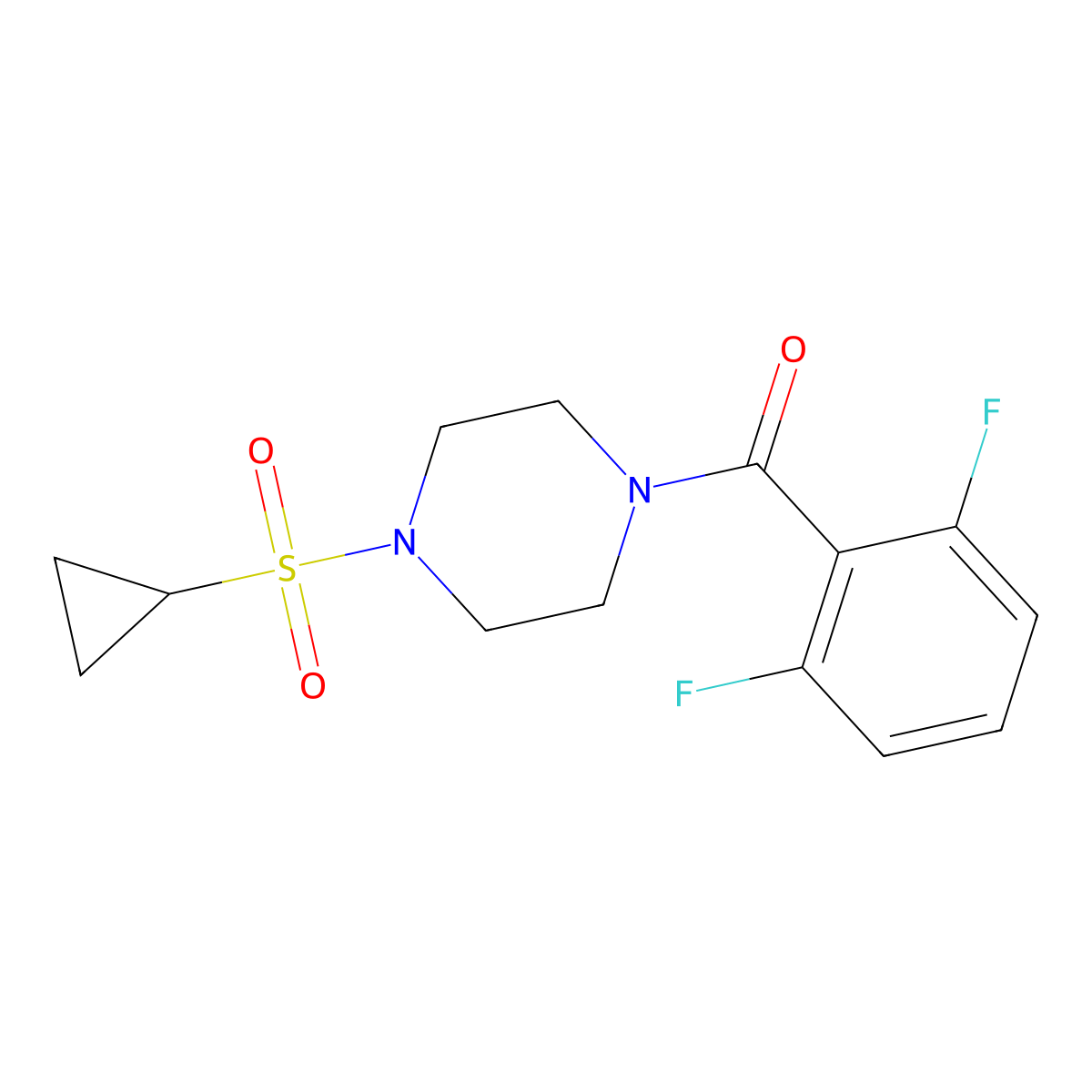 (4-(Cyclopropylsulfonyl)piperazin-1-yl)(2,6-difluorophenyl)methanone molecular structure, CAS 1219913-27-5