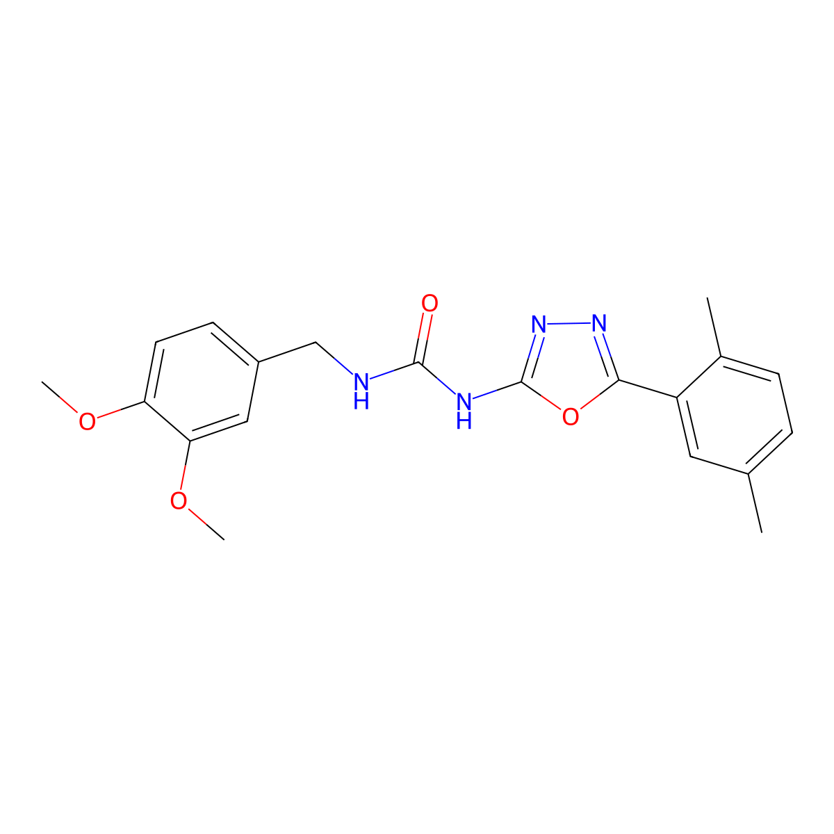 1-(3,4-Dimethoxybenzyl)-3-(5-(2,5-dimethylphenyl)-1,3,4-oxadiazol-2-yl)urea molecular structure, CAS 1219913-31-1