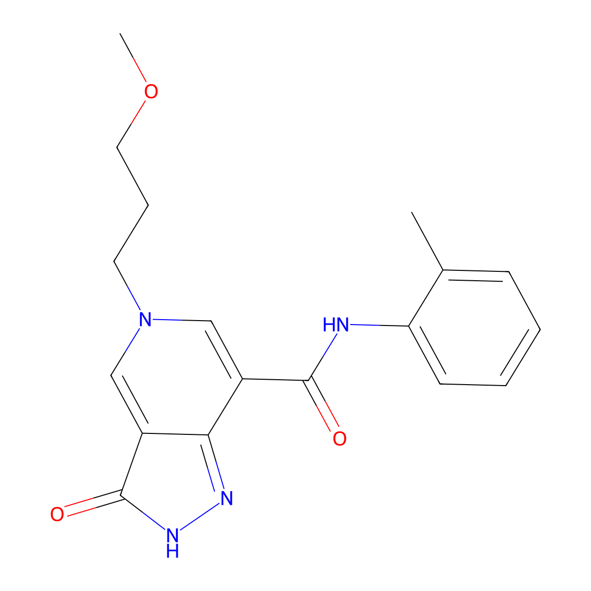 5-(3-methoxypropyl)-3-oxo-N-(o-tolyl)-3,5-dihydro-2H-pyrazolo[4,3-c]pyridine-7-carboxamide molecular structure, CAS 1219913-35-5