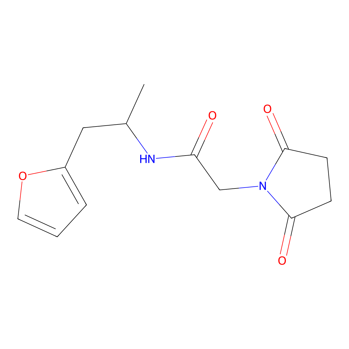 2-(2,5-dioxopyrrolidin-1-yl)-N-[1-(furan-2-yl)propan-2-yl]acetamide molecular structure, CAS 1219913-38-8