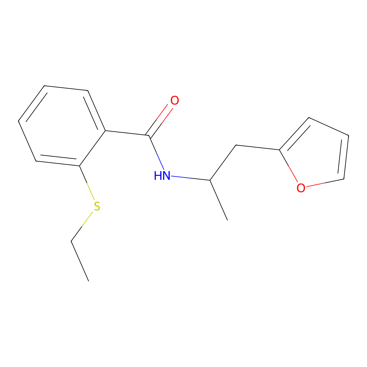 2-(ethylthio)-N-(1-(furan-2-yl)propan-2-yl)benzamide molecular structure, CAS 1219913-60-6