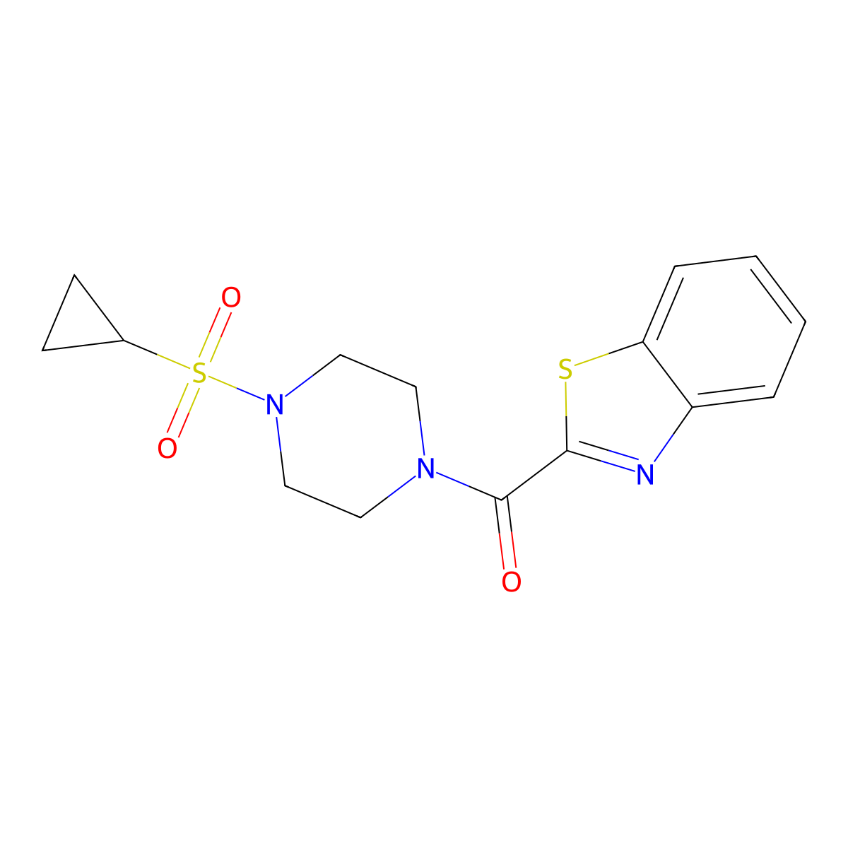 Benzo[d]thiazol-2-yl(4-(cyclopropylsulfonyl)piperazin-1-yl)methanone molecular structure, CAS 1219913-62-8