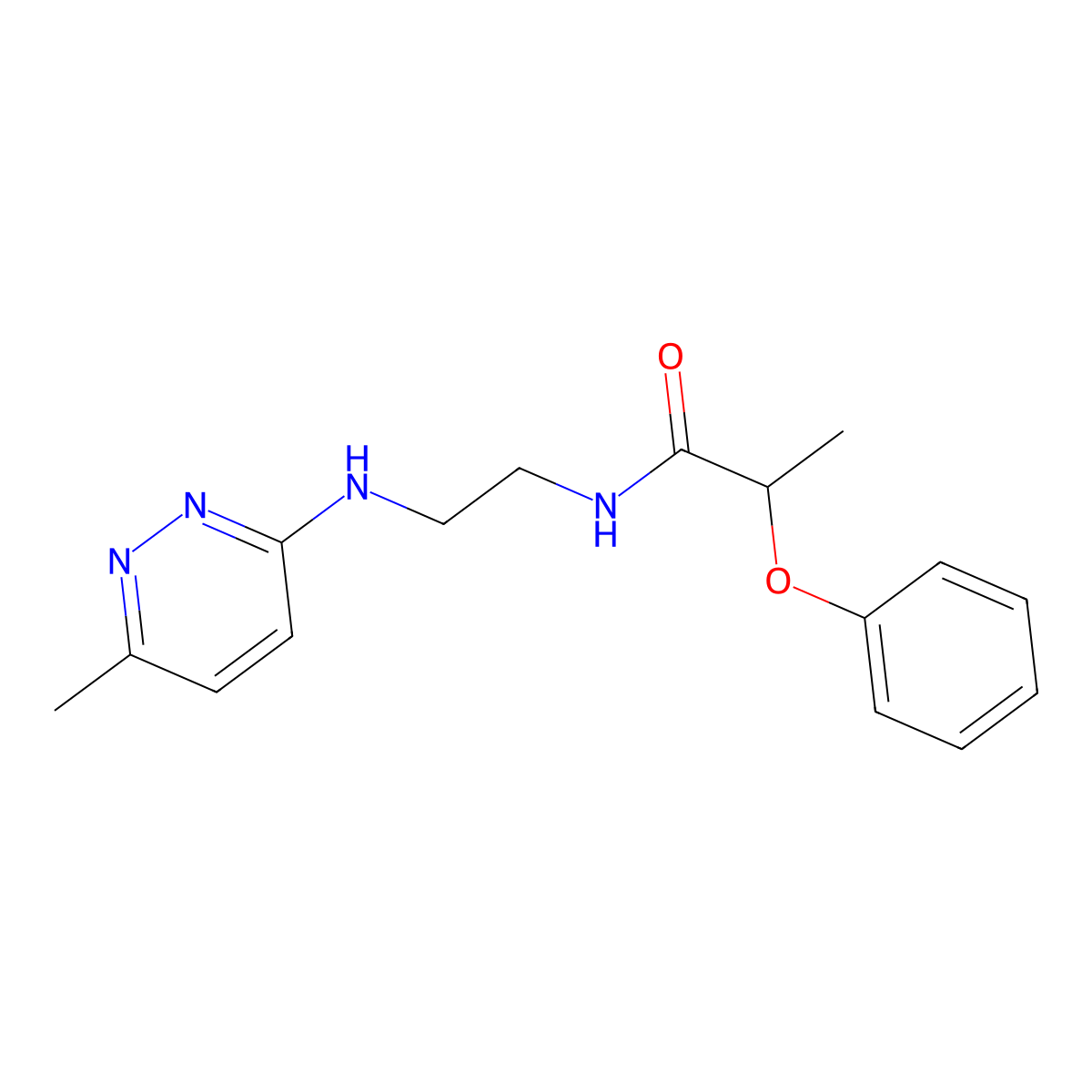 N-{2-[(6-methylpyridazin-3-yl)amino]ethyl}-2-phenoxypropanamide molecular structure, CAS 1219913-67-3