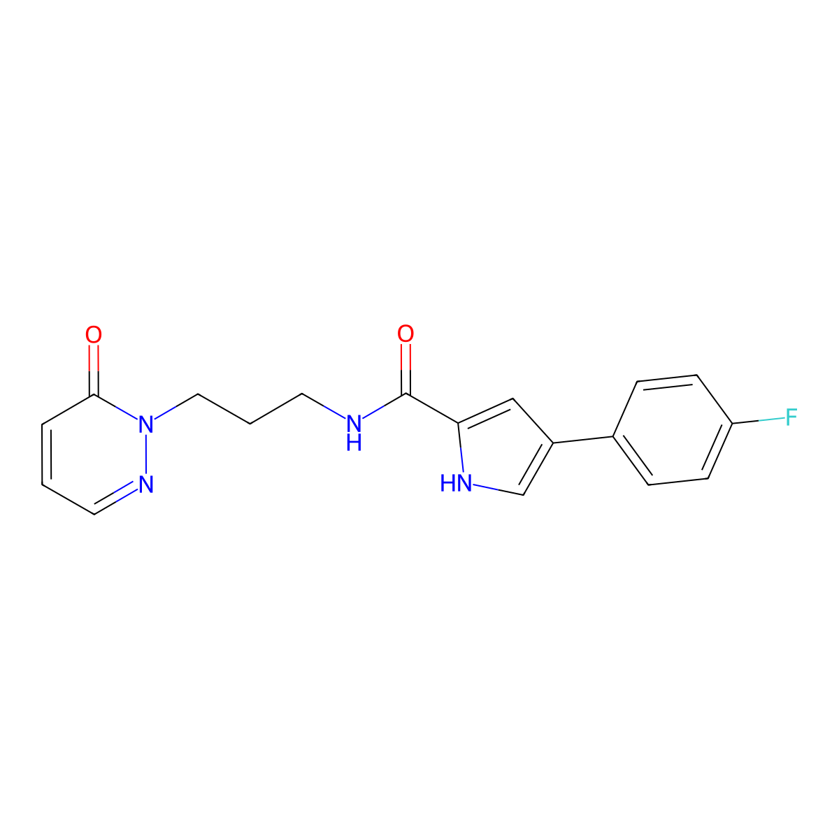 4-(4-fluorophenyl)-N-(3-(6-oxopyridazin-1(6H)-yl)propyl)-1H-pyrrole-2-carboxamide molecular structure, CAS 1219913-68-4