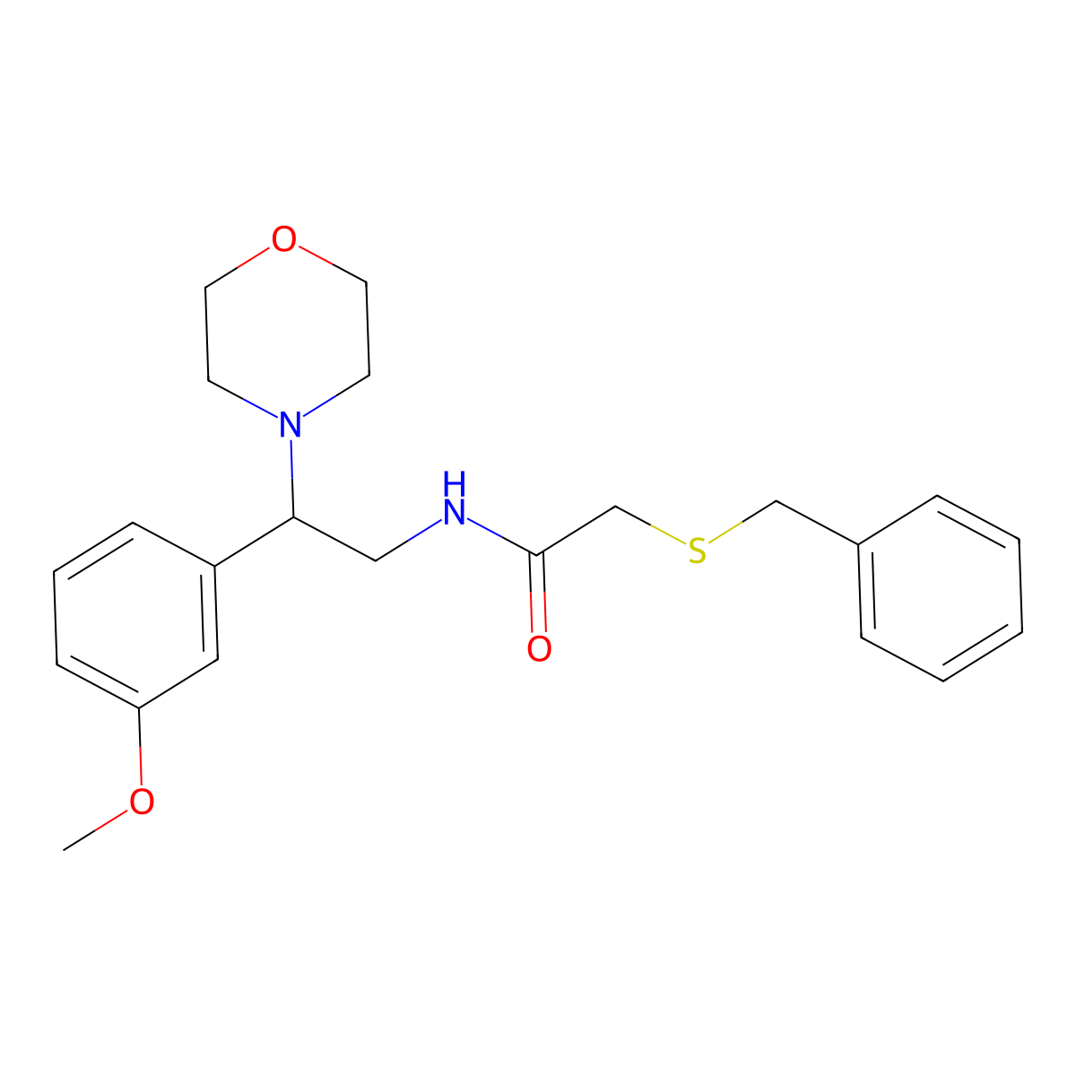 2-(benzylthio)-N-(2-(3-methoxyphenyl)-2-morpholinoethyl)acetamide molecular structure, CAS 1219913-70-8