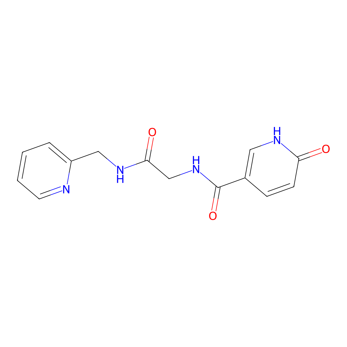 6-oxo-N-(2-oxo-2-((pyridin-2-ylmethyl)amino)ethyl)-1,6-dihydropyridine-3-carboxamide molecular structure, CAS 1219913-72-0