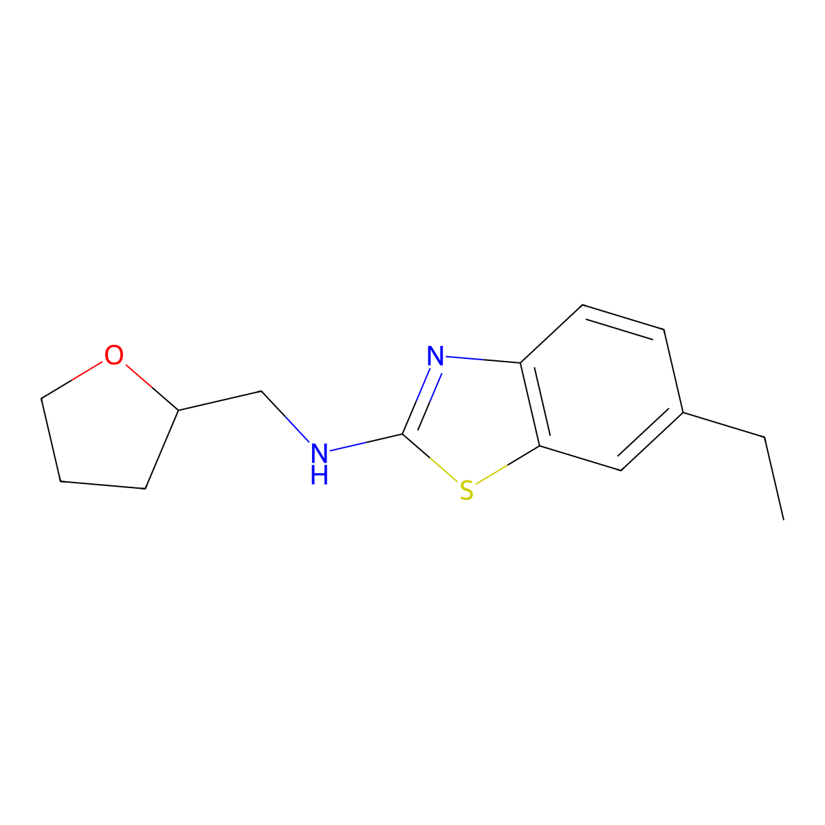6-ethyl-N-((tetrahydrofuran-2-yl)methyl)benzo[d]thiazol-2-amine molecular structure, CAS 1219913-75-3