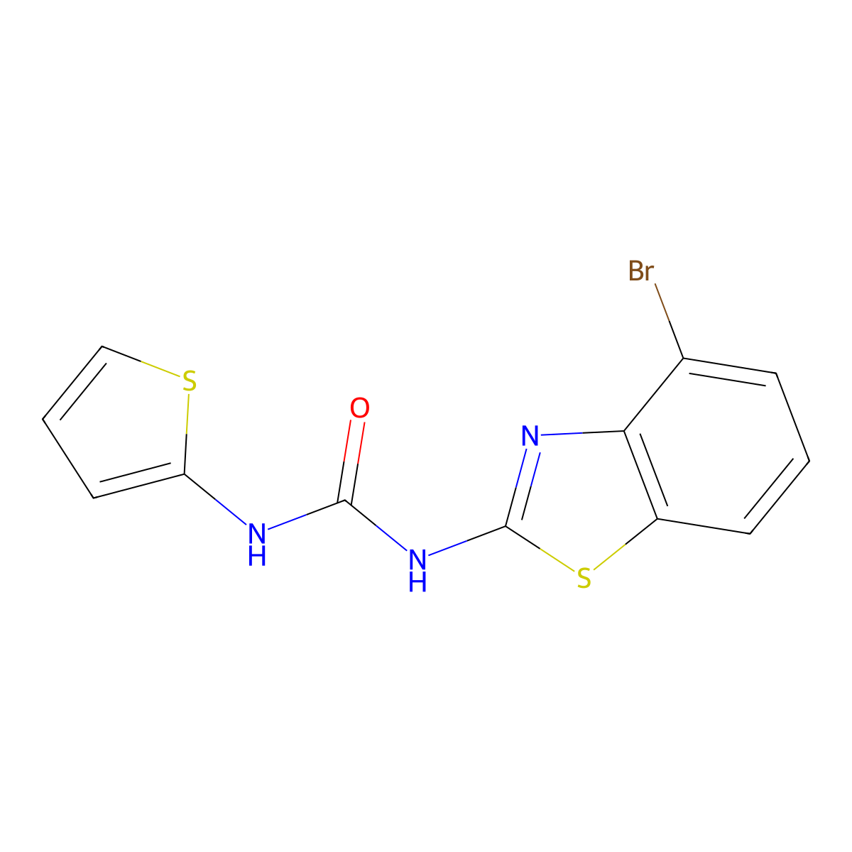 1-(4-Bromobenzo[d]thiazol-2-yl)-3-(thiophen-2-yl)urea molecular structure, CAS 1219913-90-2