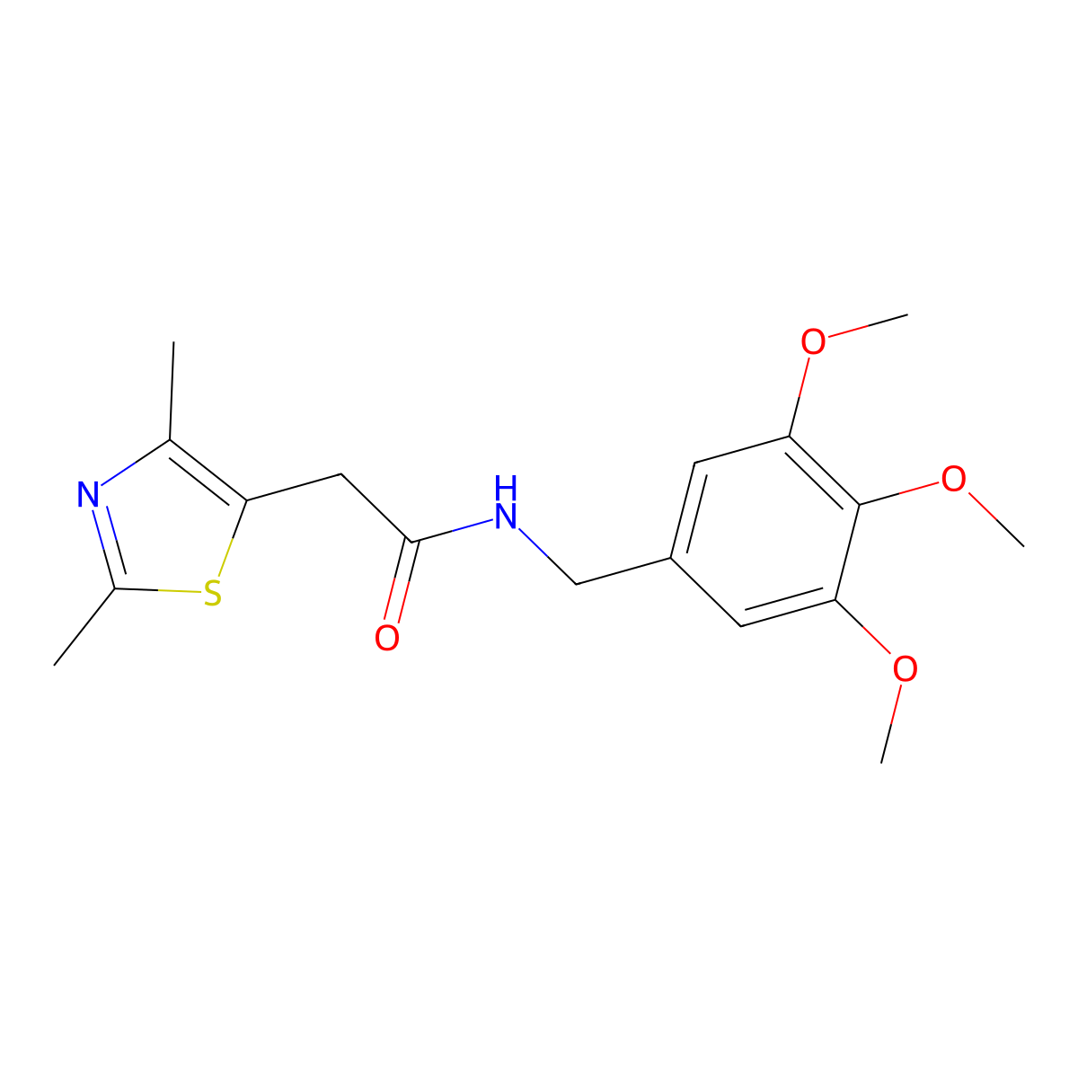 2-(2,4-dimethylthiazol-5-yl)-N-(3,4,5-trimethoxybenzyl)acetamide molecular structure, CAS 1219914-15-4