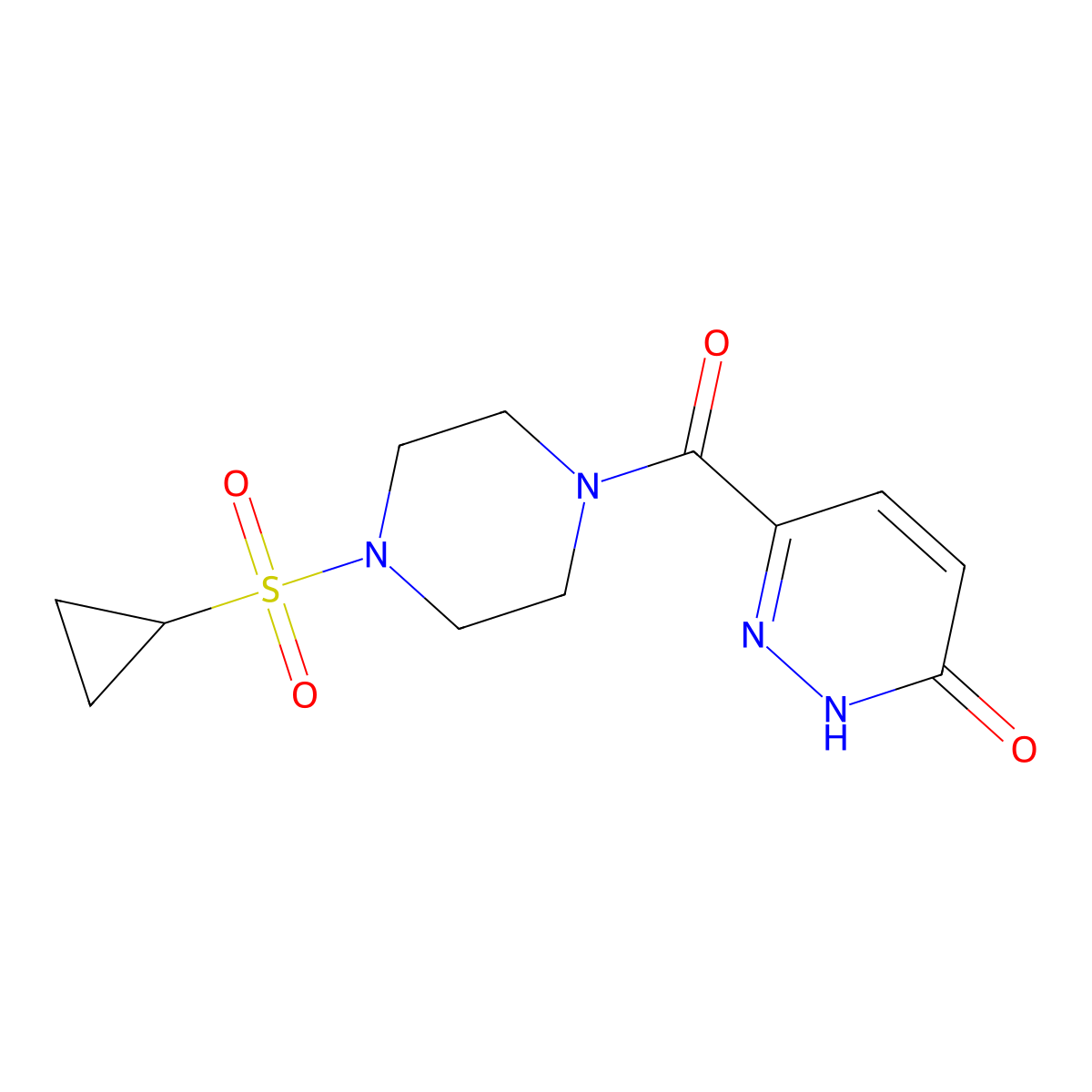 6-(4-(cyclopropylsulfonyl)piperazine-1-carbonyl)pyridazin-3(2H)-one molecular structure, CAS 1219914-20-1