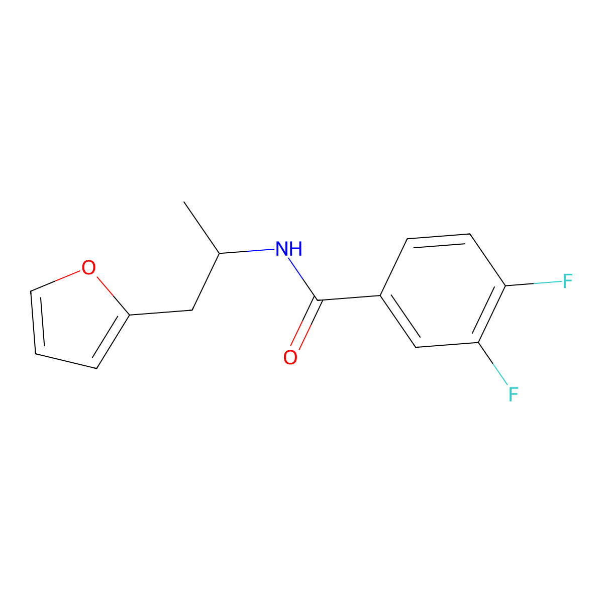 3,4-difluoro-N-[1-(furan-2-yl)propan-2-yl]benzamide molecular structure, CAS 1219914-27-8