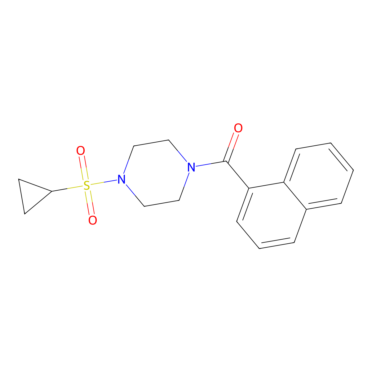 (4-(Cyclopropylsulfonyl)piperazin-1-yl)(naphthalen-1-yl)methanone molecular structure, CAS 1219914-29-0