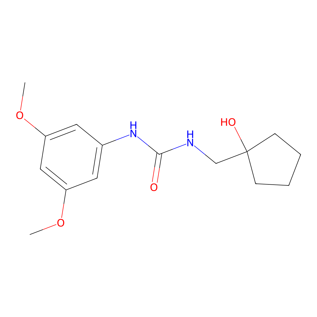 1-(3,5-Dimethoxyphenyl)-3-[(1-hydroxycyclopentyl)methyl]urea molecular structure, CAS 1219914-41-6