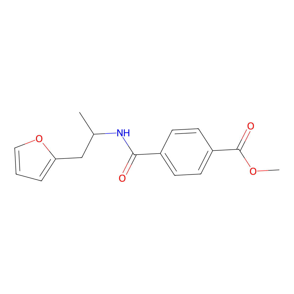 Methyl 4-{[1-(furan-2-yl)propan-2-yl]carbamoyl}benzoate molecular structure, CAS 1219914-45-0